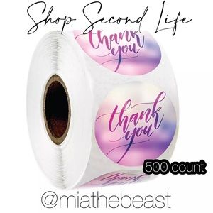 3/$20📦 Roll of 500 1” purple thank you stickers